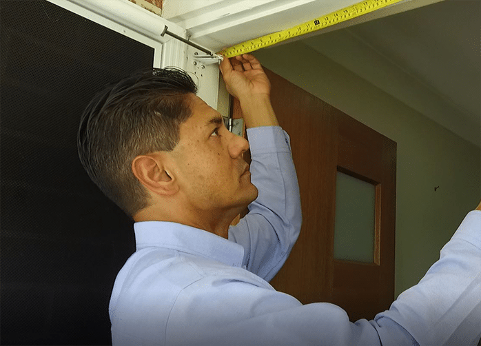 Measuring a door way to obtain a quote