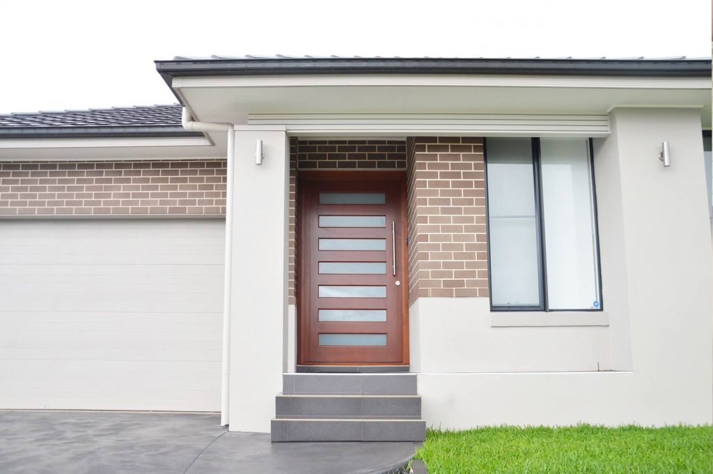 frosted glass front entry 1020mm wide door