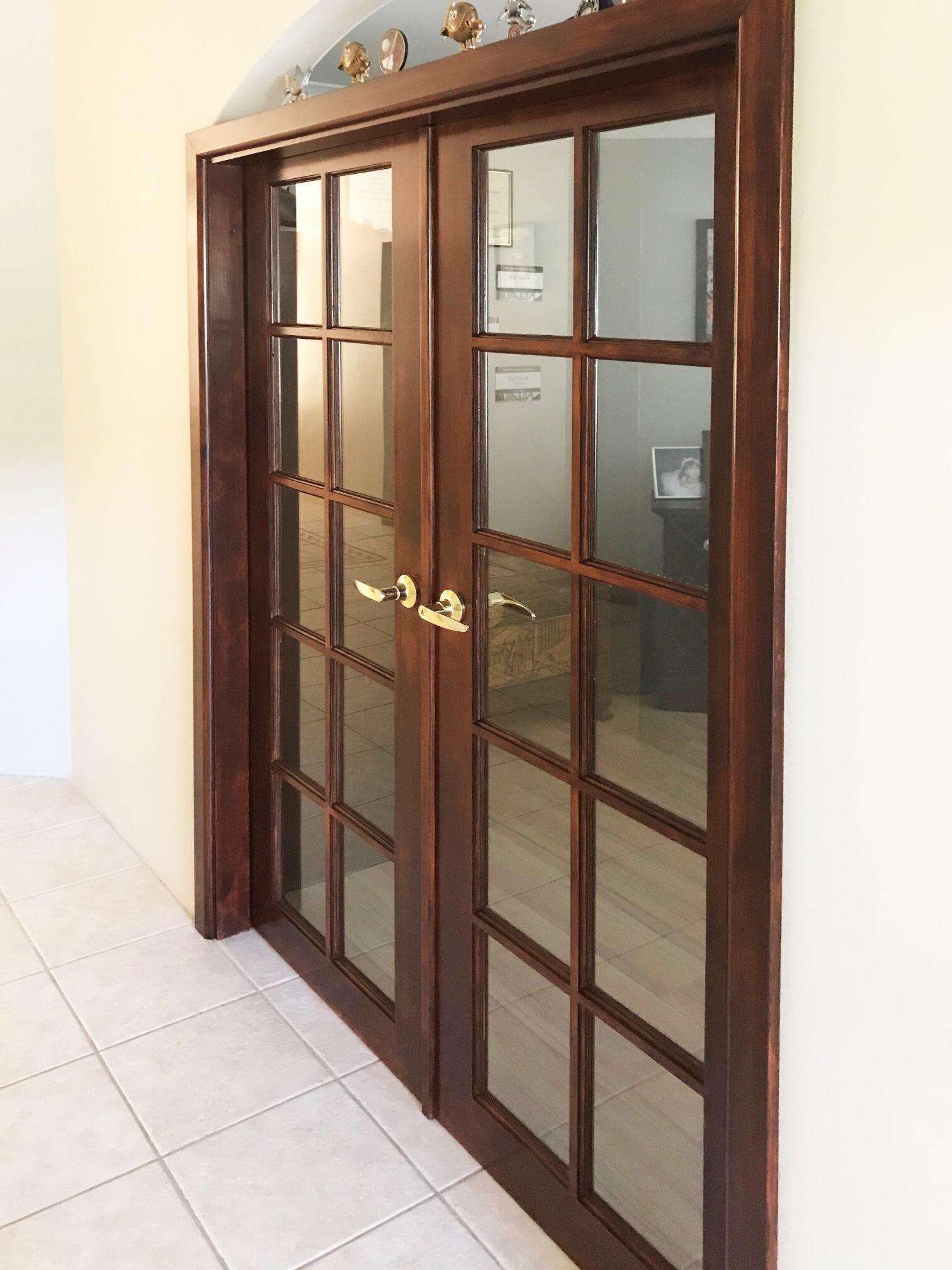 Doors Plus-Internal-Double French doors-stained by customer-with passege sets-for dining room