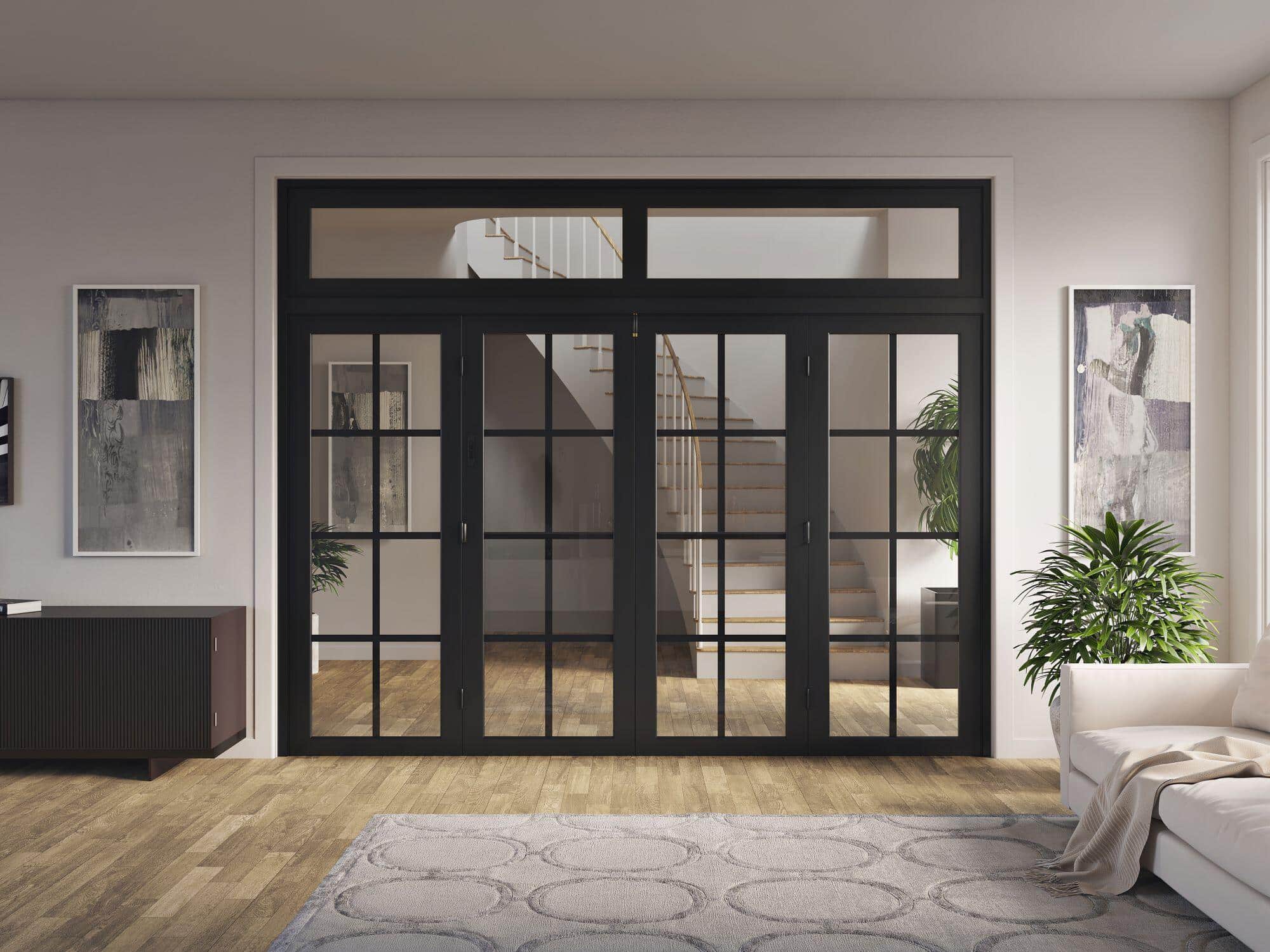 living room aluminium doors