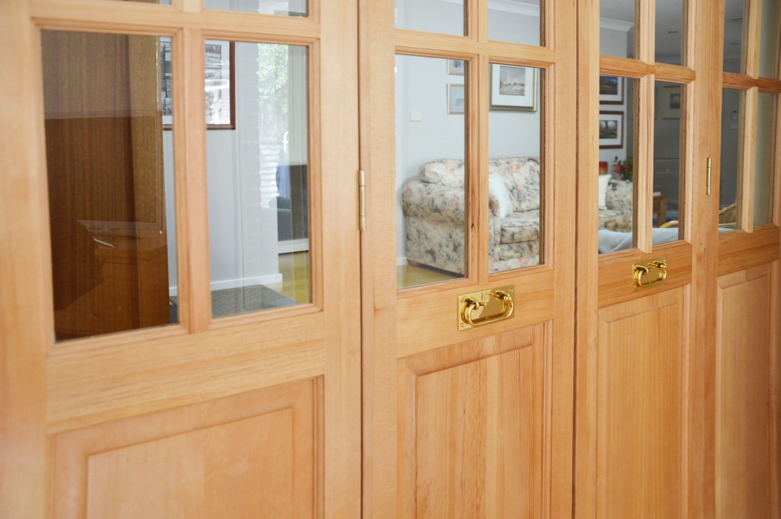 Doors-Plus-solid timber-Pacific Ash-clear-safeglass-double-internal-raw-french-By function-Bifold door-home office-close up