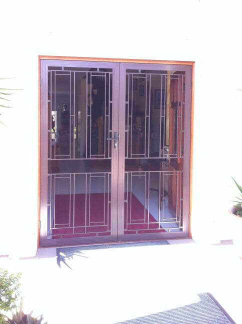 Doors Plus-External-Entrance-Nubreeze-Safety screen door-with grill design on it-in black finish