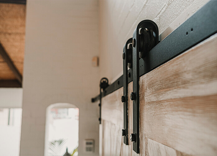 Doors Plus-Internal-Glengary barn-Tracks-in Black Carbon-2.5m track-with various designs