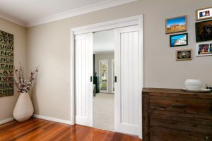 White Cavity Double Door in Living Room