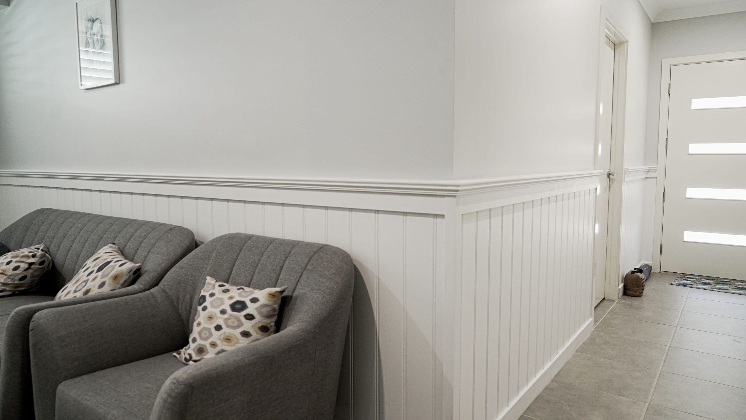 Wainscoting painted white