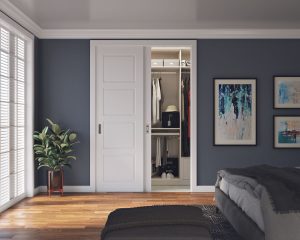 White Sliding Double Door for Wardrobe