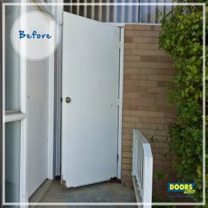 Doors Plus - Garage Access Door Painted White - Before