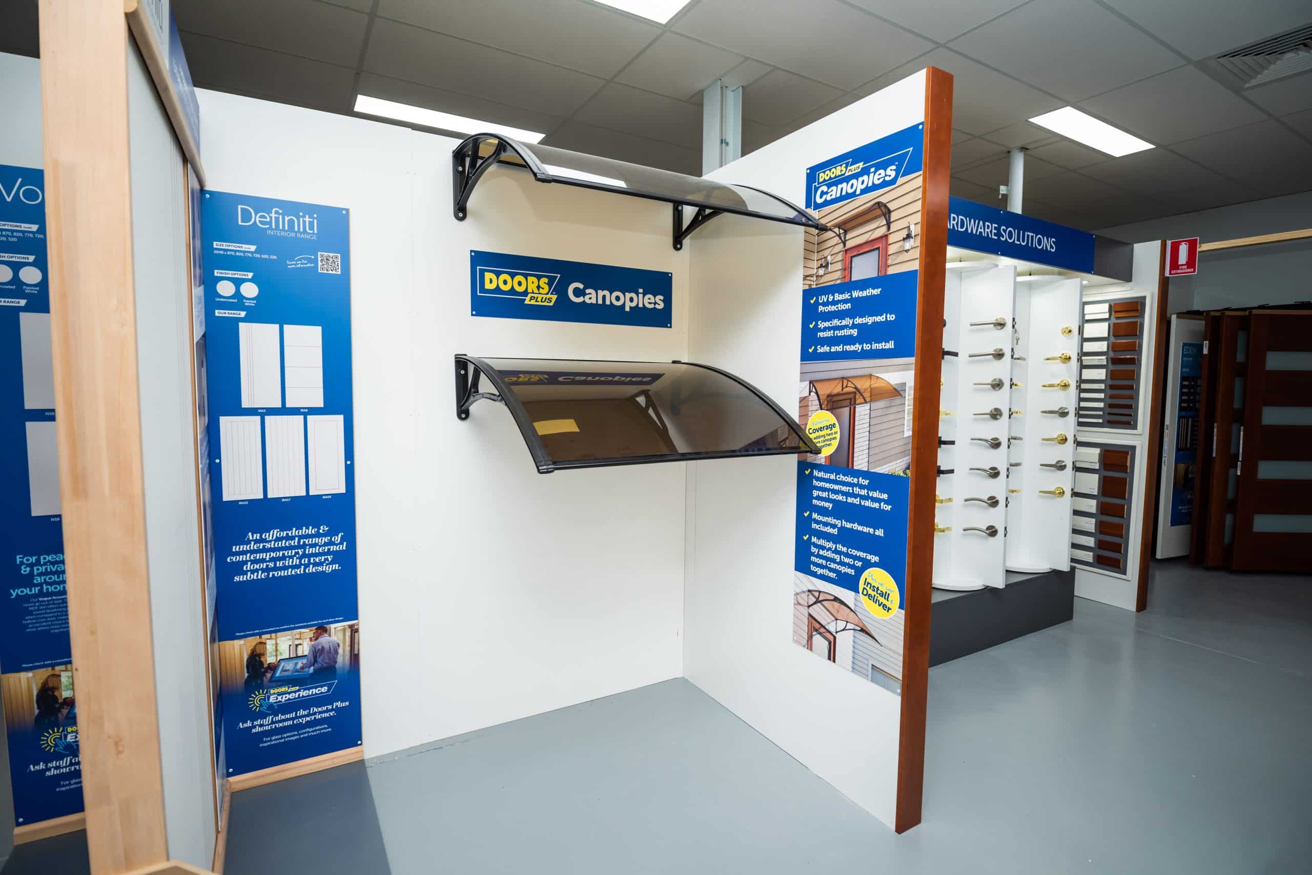 Doors Plus - Canopies Display at Cannington Store