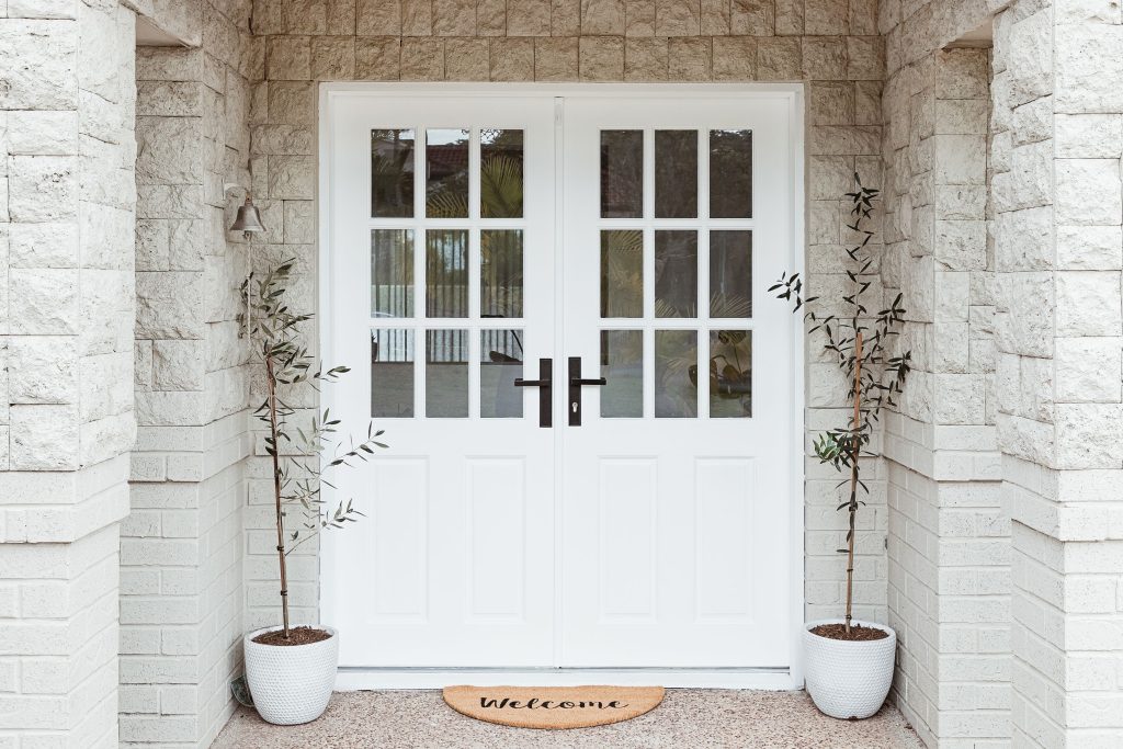 Doors Plus - Double Entry Door - French Door with 9 Glass Panes Painted White