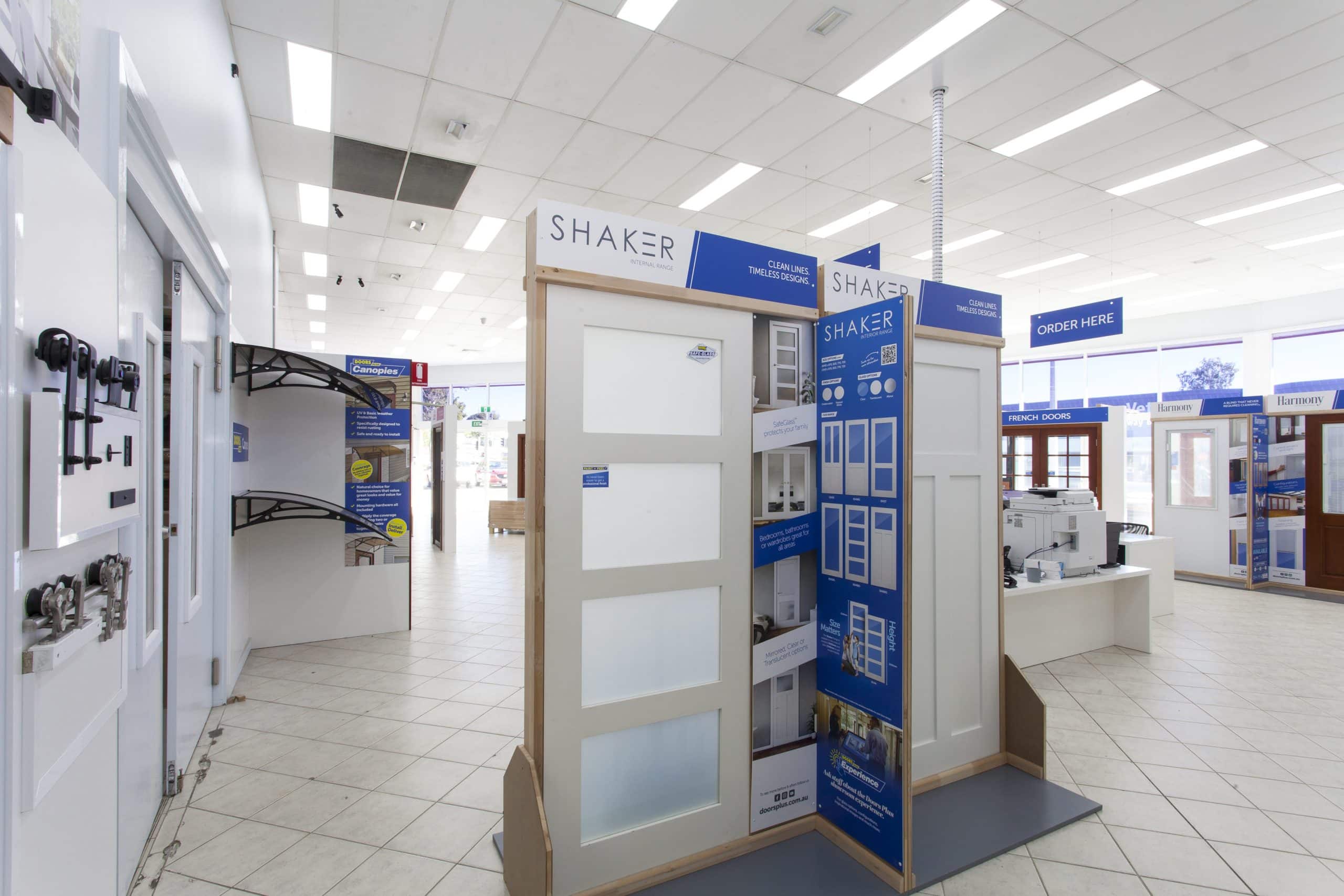 Doors Plus - Internal Shaker Display at Gold Coast Store