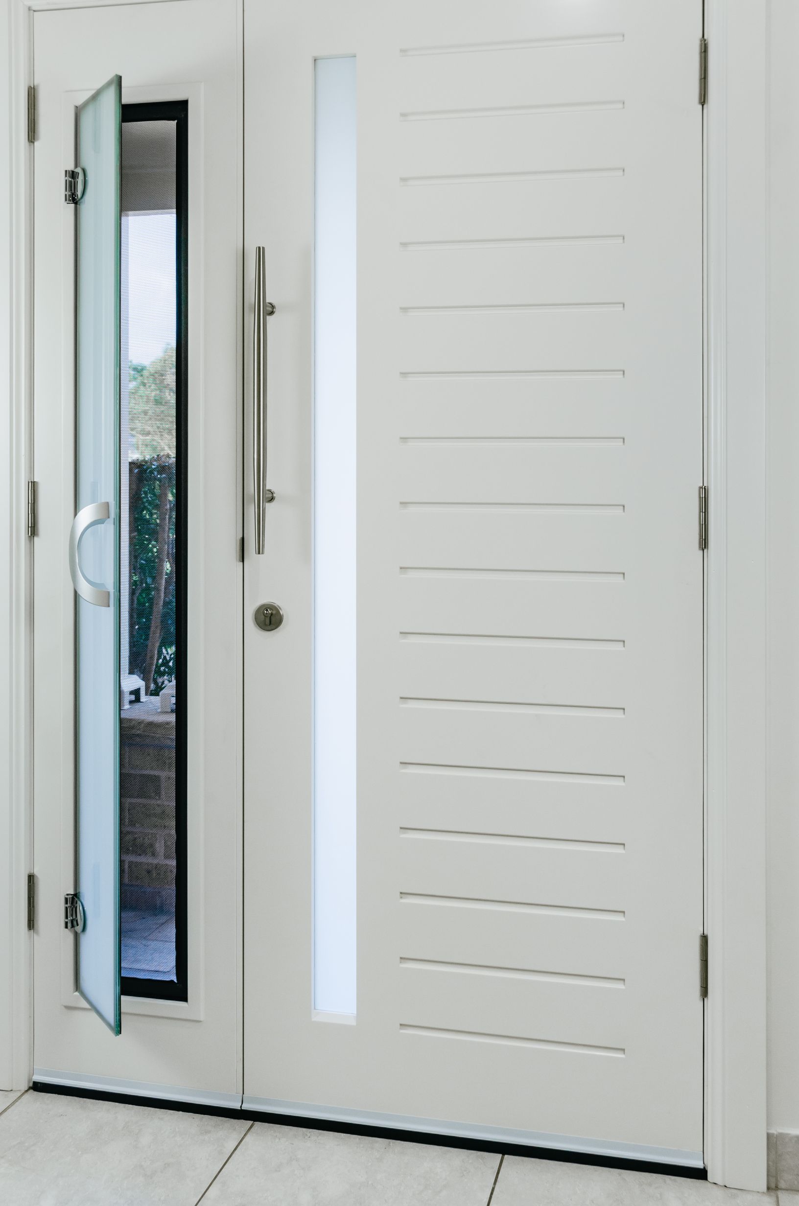 Doors Plus - Front Entry Door with Hinged 2-in-1 Side Panel