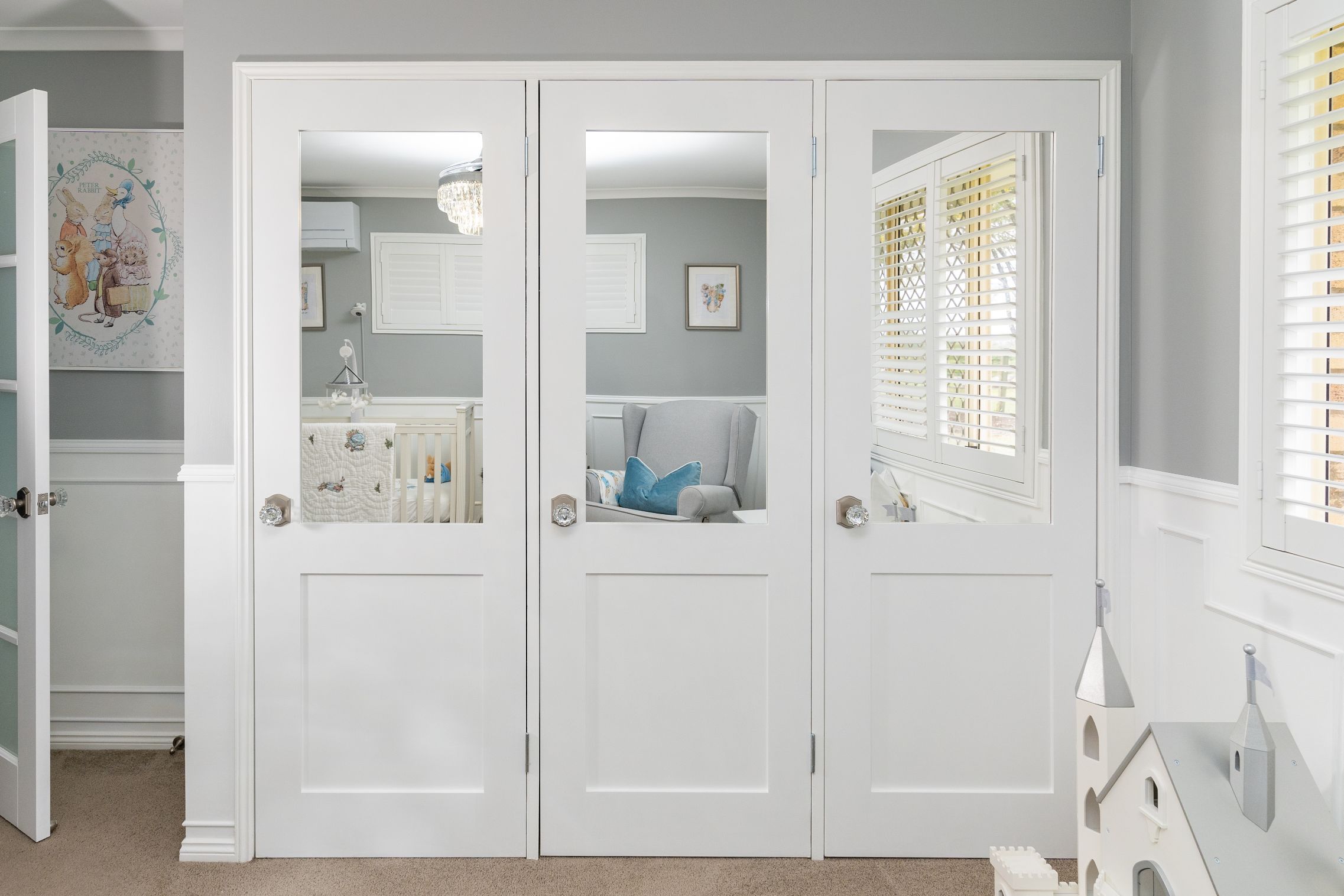 Doors Plus - White Wardrobe Doors - Featuring Mirror