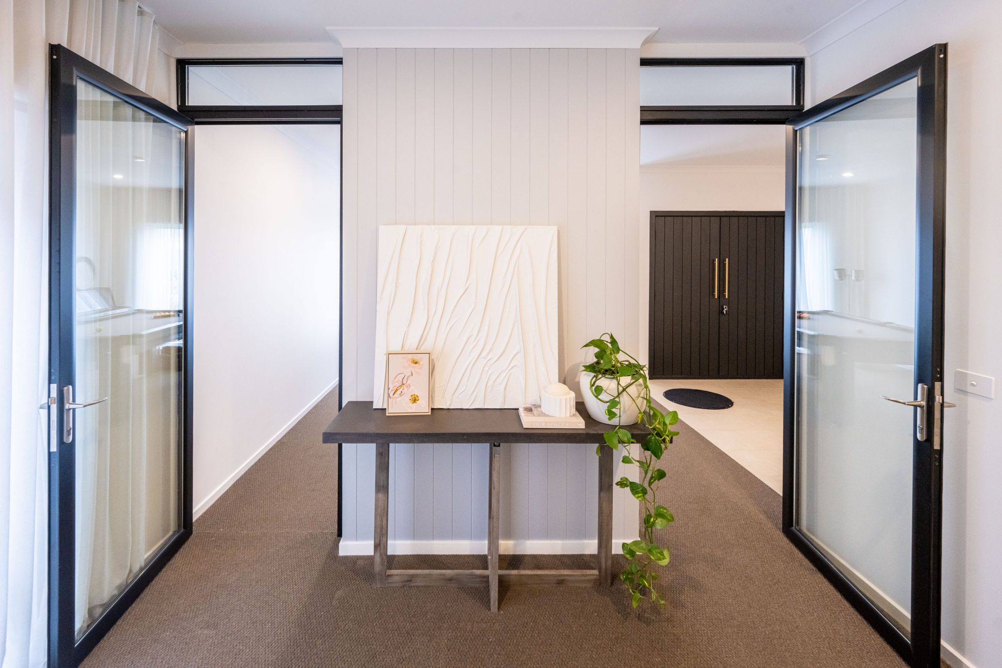 Doors Plus - 2 Aluminium Zone Living Hinged Doors Installed in Home Office