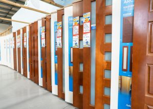 Doors Plus - Pacific Ash Timber Door Display in Showroom