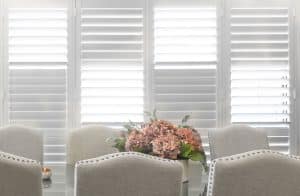 Doors Plus - White Plantations Shutters in Dinning Room