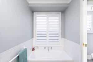 Doors Plus - Hinged Plantation Shutters in Bathroom