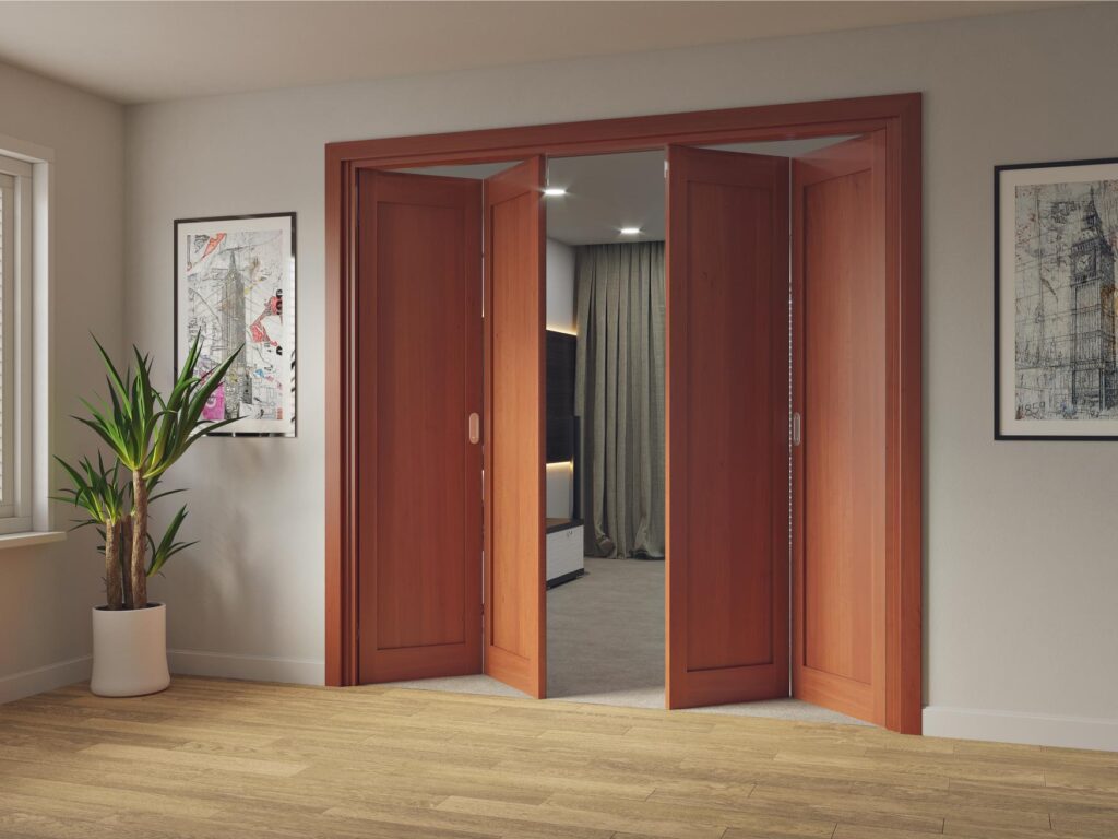 Doors Plus - Bifold Shaker Doors - Dark Maple